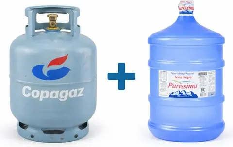 Botijão 13kg Copagaz + Água 20L