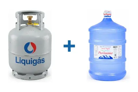 Botijão 13kg Liquigás + Água 20L