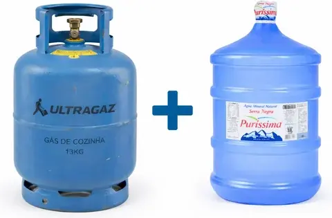 Botijão 13kg Ultragaz + Água 20L
